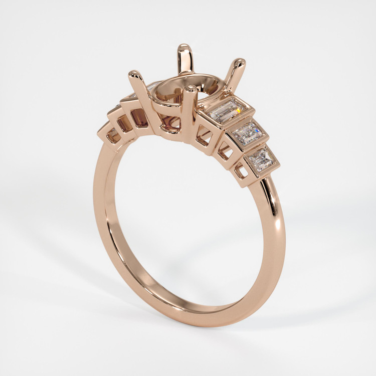18K Rose Gold Antique Style Ring Setting