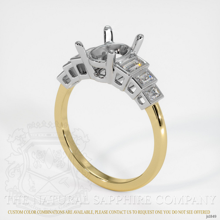 14K White & Yellow Antique Style Ring Setting