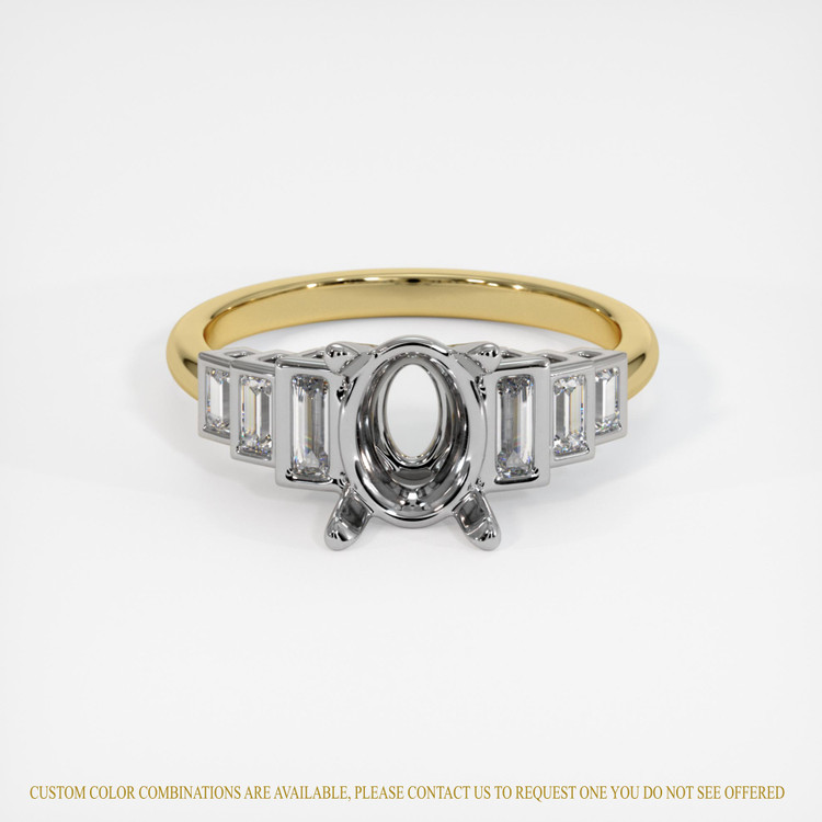 14K White & Yellow Antique Style Ring Setting