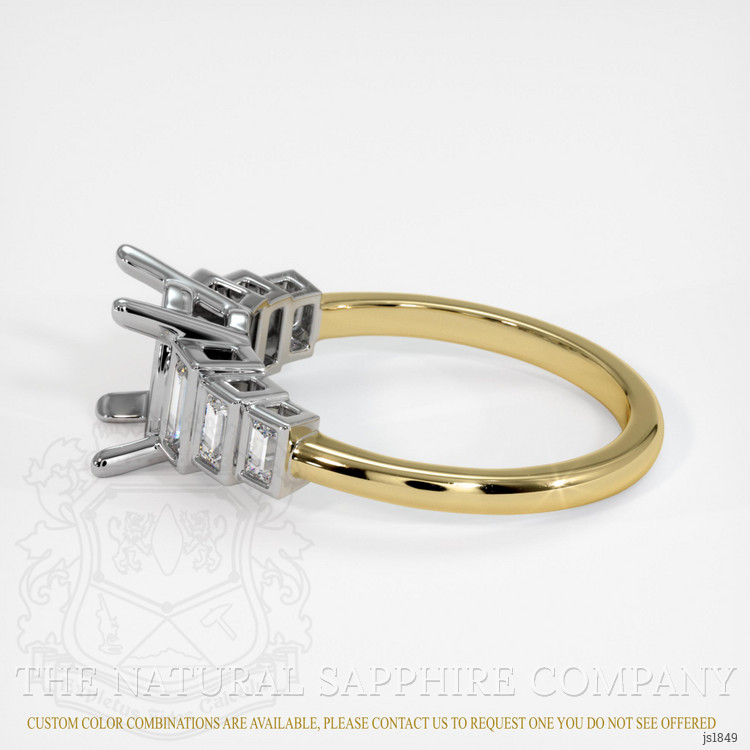 14K White & Yellow Antique Style Ring Setting