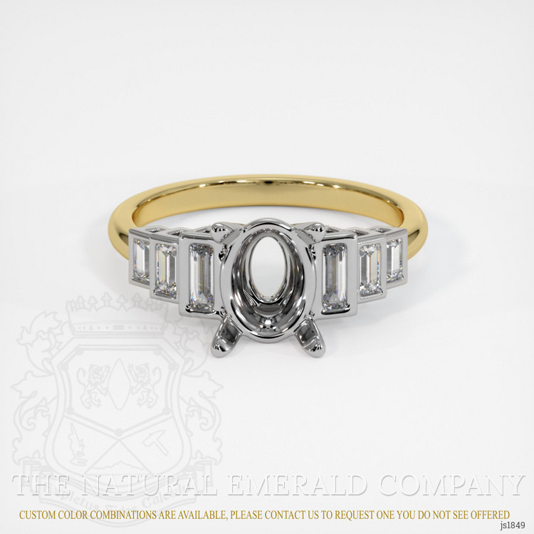 18K White & Yellow Antique Style Ring Setting