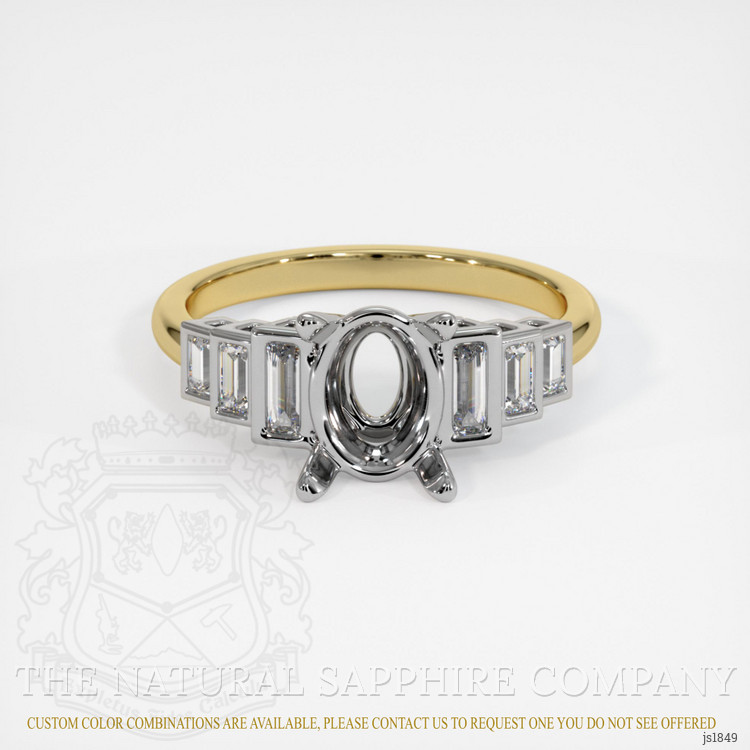18K White & Yellow Antique Style Ring Setting