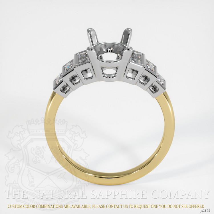 18K White & Yellow Antique Style Ring Setting