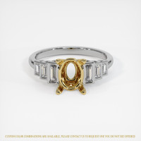 14K Yellow & White Antique Style Ring Setting Image
