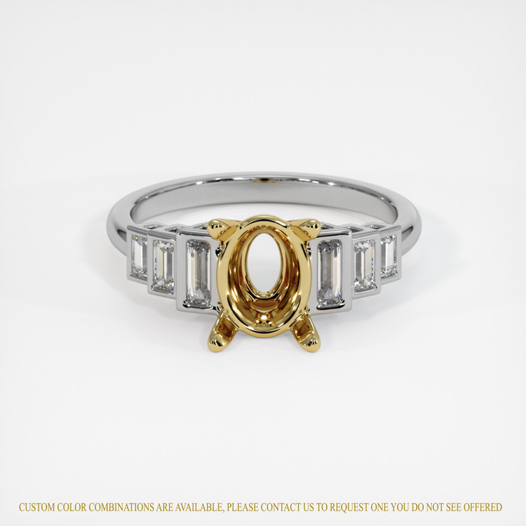 14K Yellow & White Antique Style Ring Setting