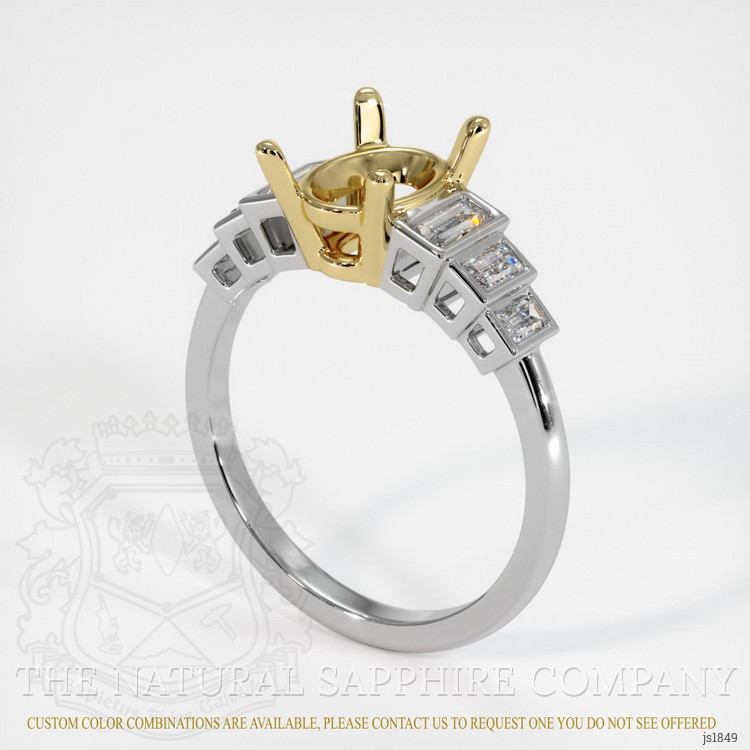 18K Yellow & White Antique Style Ring Setting