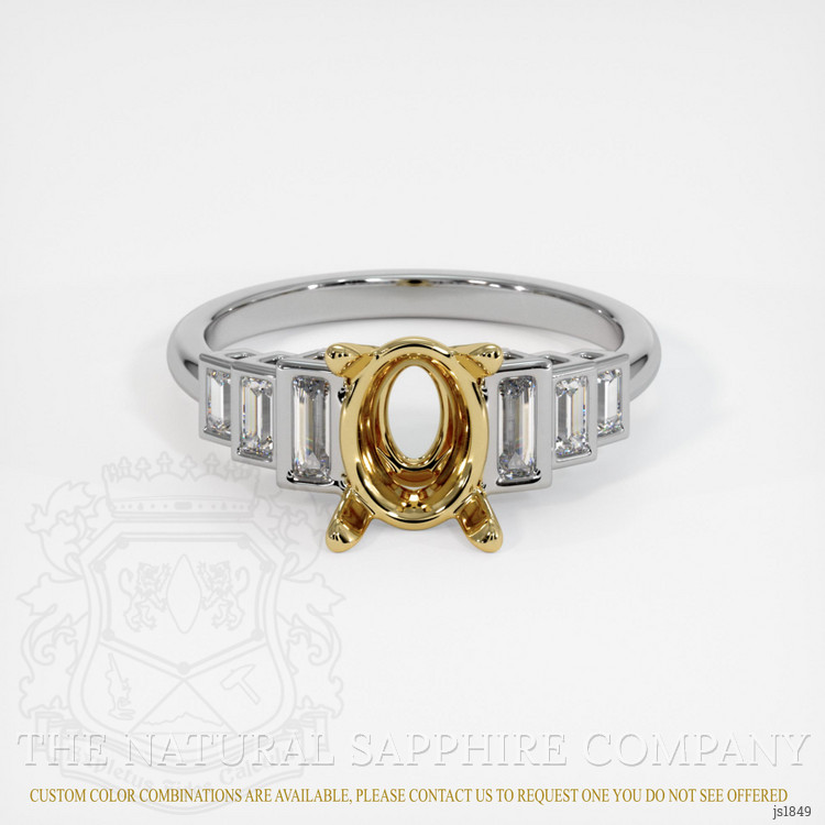 18K Yellow & White Antique Style Ring Setting