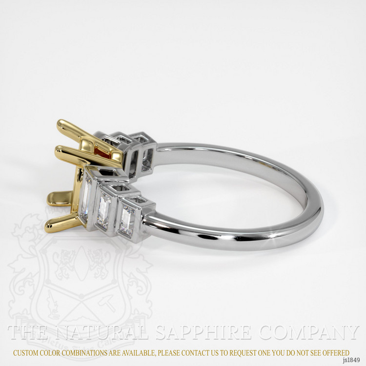 18K Yellow & White Antique Style Ring Setting