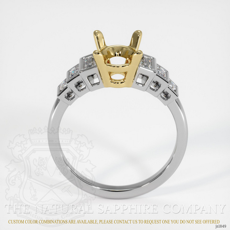 18K Yellow & White Antique Style Ring Setting
