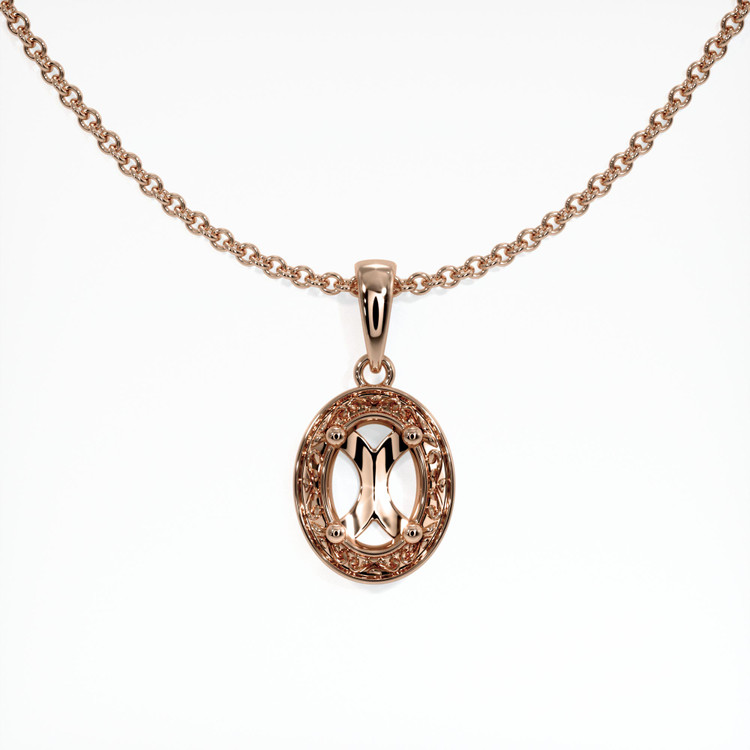 14K Rose Gold Antique Style Pendant Setting