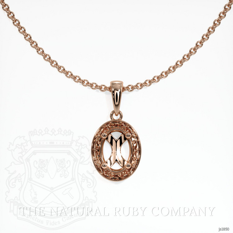 14K Rose Gold Antique Style Pendant Setting