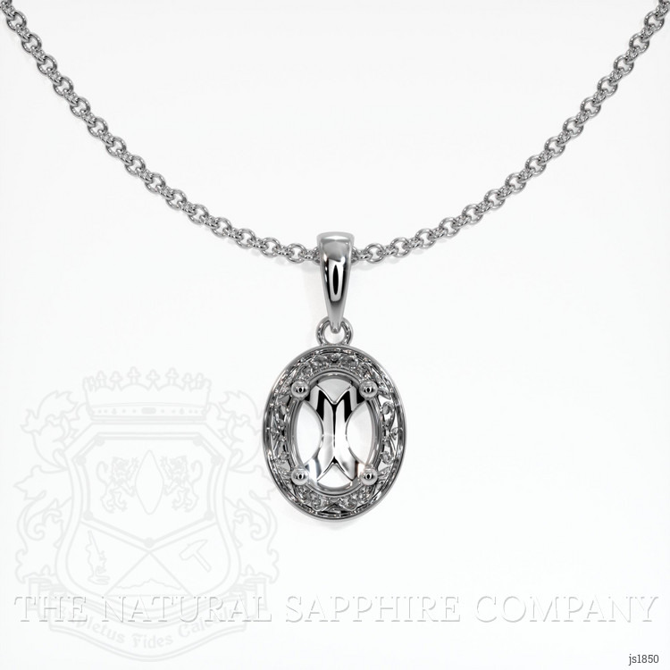 14K White Gold Antique Style Pendant Setting