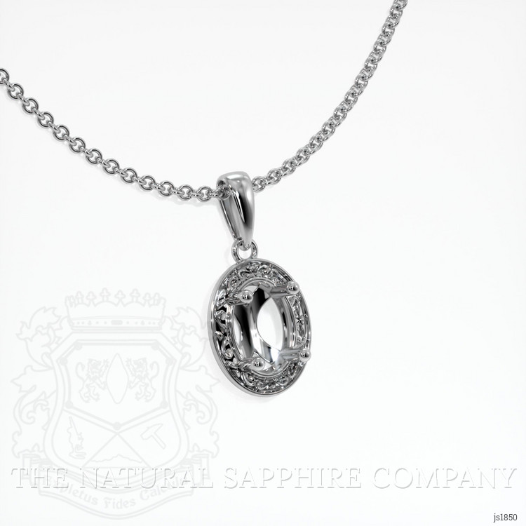 14K White Gold Antique Style Pendant Setting
