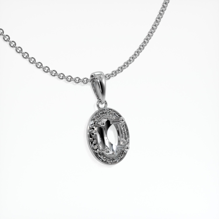 14K White Gold Antique Style Pendant Setting