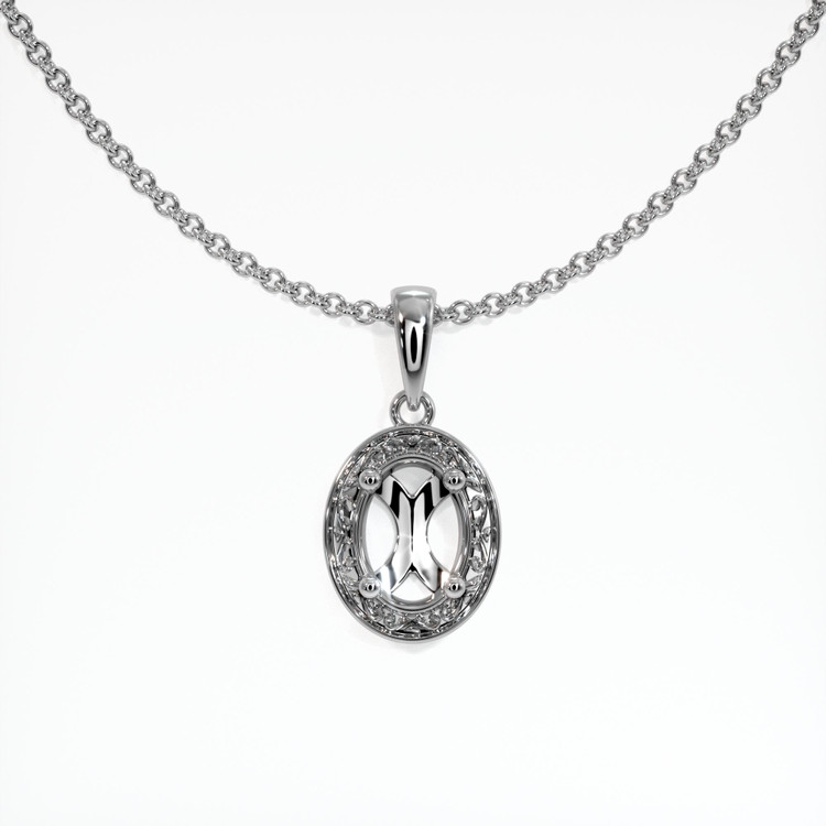 18K White Gold Antique Style Pendant Setting