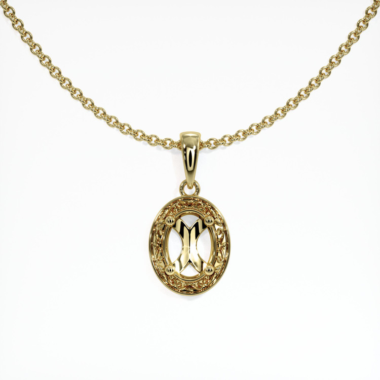 18K Yellow Gold Antique Style Pendant Setting