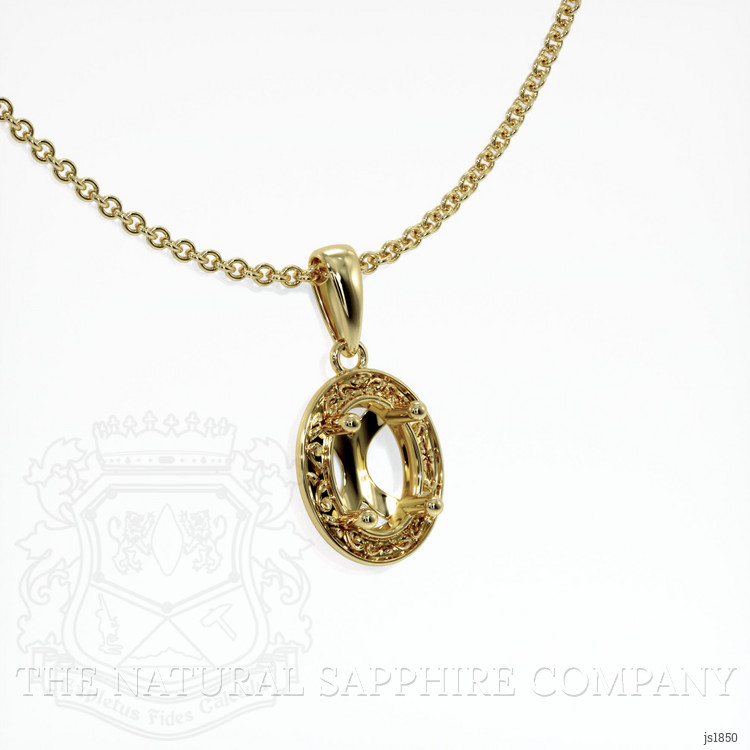 18K Yellow Gold Antique Style Pendant Setting