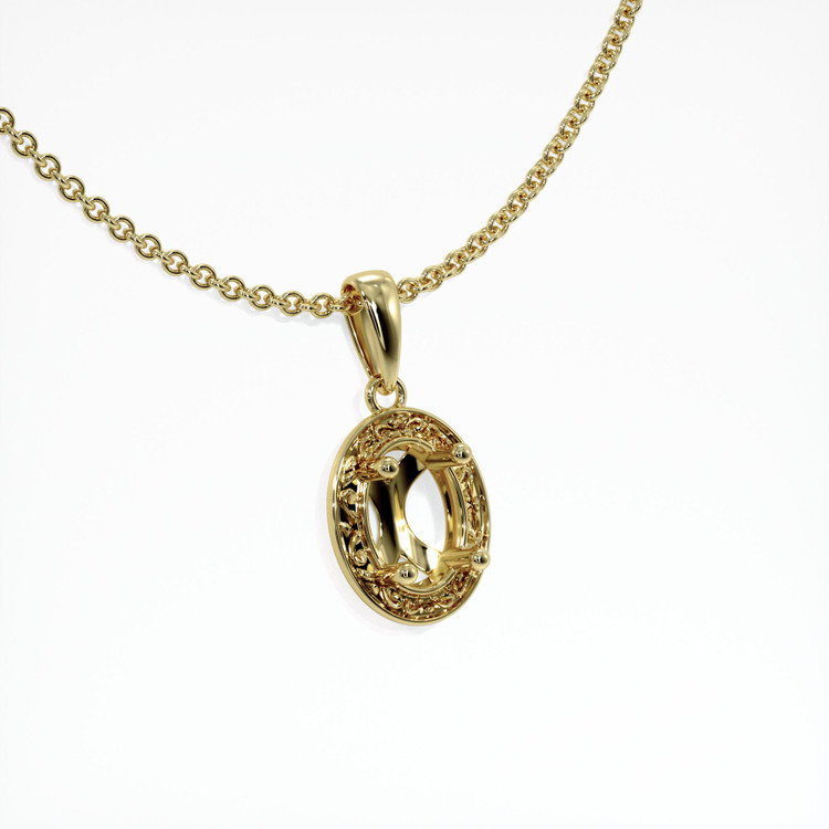 18K Yellow Gold Antique Style Pendant Setting
