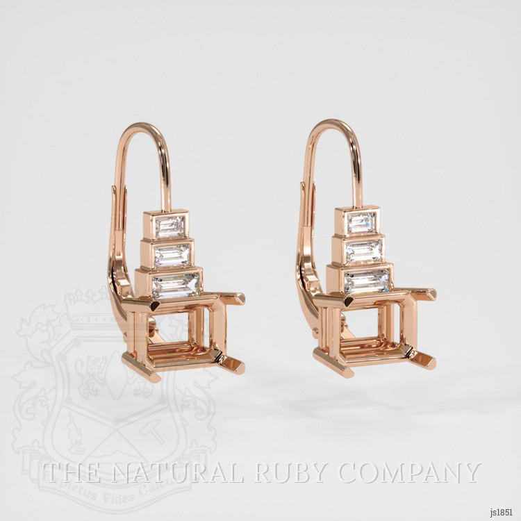 14K Rose Gold Antique Style Earring Setting