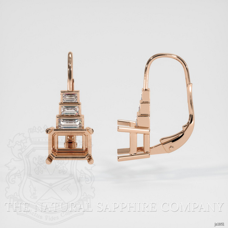 14K Rose Gold Antique Style Earring Setting