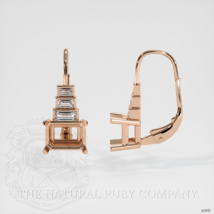 14K Rose Gold Antique Style Earring Setting