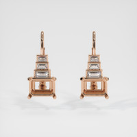 14K Rose Gold Antique Style Earring Setting Image