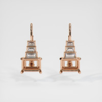 14K Rose Gold Antique Style Earring Setting Image