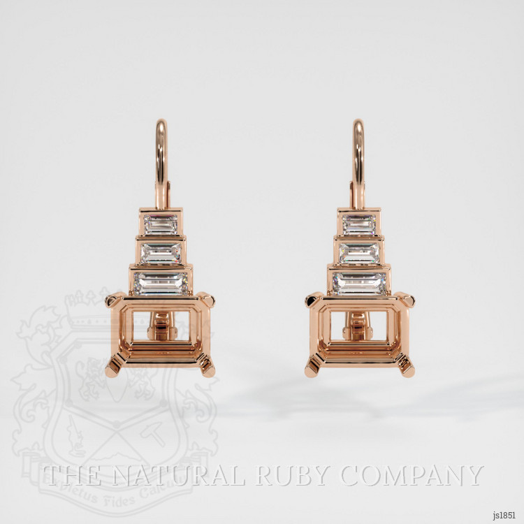 14K Rose Gold Antique Style Earring Setting