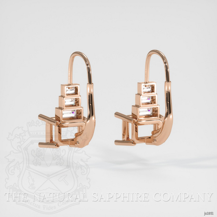 14K Rose Gold Antique Style Earring Setting