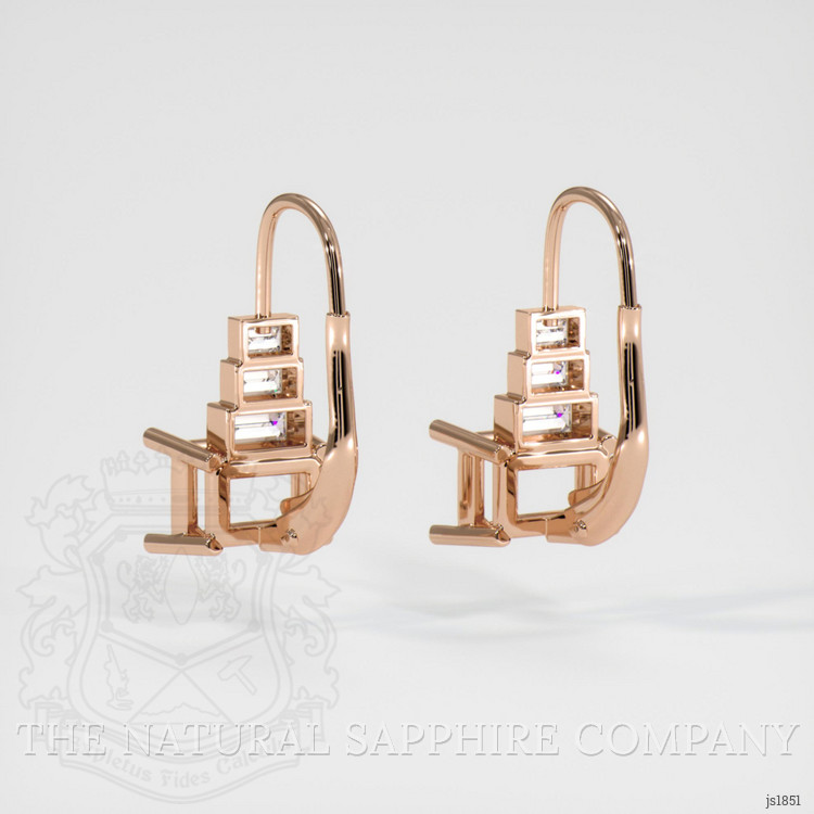 14K Rose Gold Antique Style Earring Setting