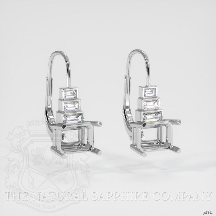 14K White Gold Antique Style Earring Setting