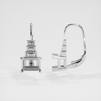 14K White Gold Antique Style Earring Setting Image