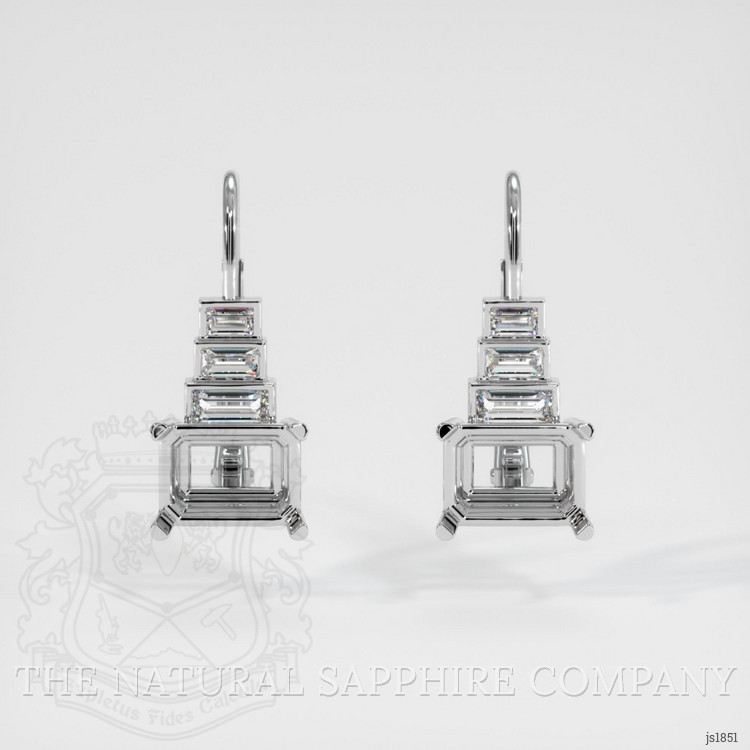 14K White Gold Antique Style Earring Setting