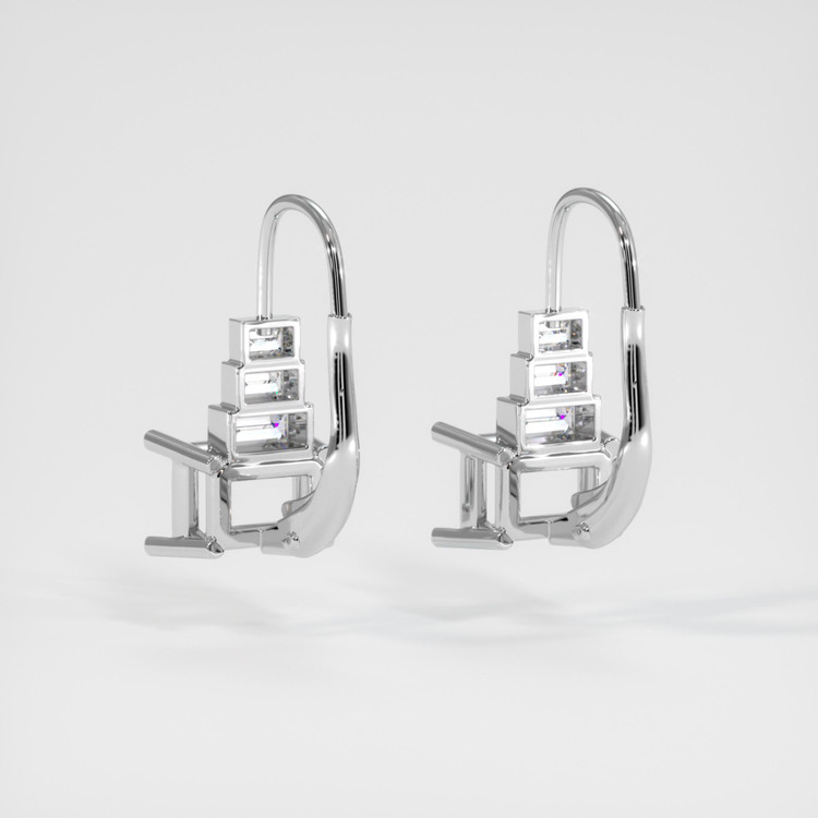 14K White Gold Antique Style Earring Setting