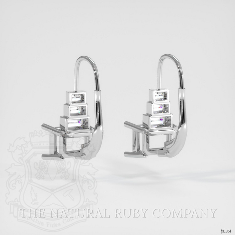 14K White Gold Antique Style Earring Setting