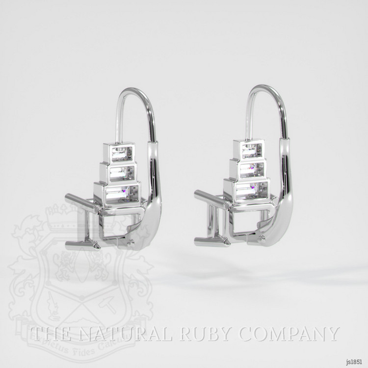 14K White Gold Antique Style Earring Setting