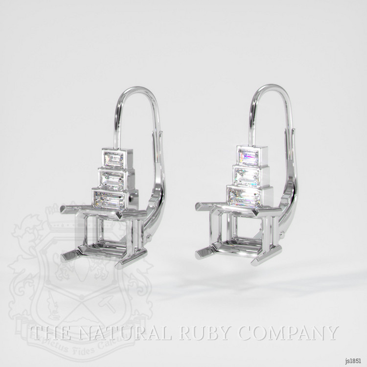 18K White Gold Antique Style Earring Setting