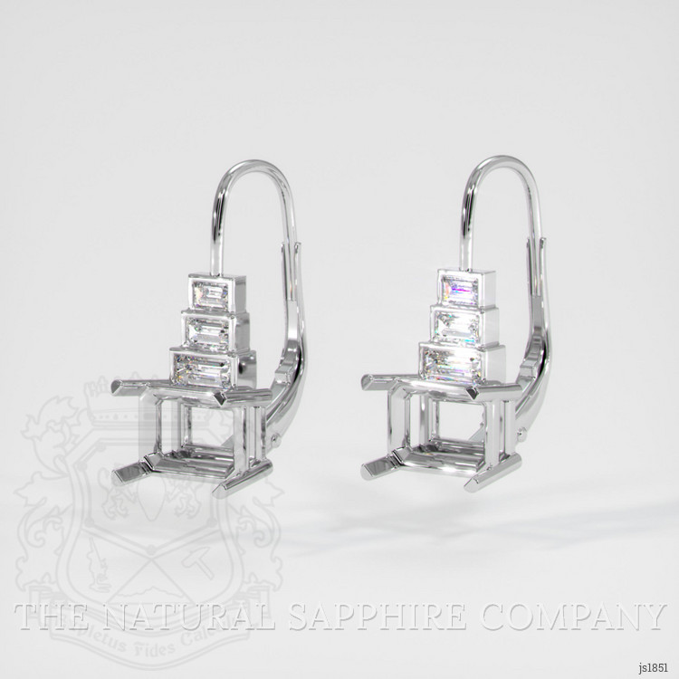 18K White Gold Antique Style Earring Setting