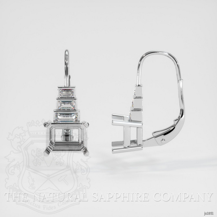 18K White Gold Antique Style Earring Setting