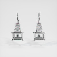 18K White Gold Antique Style Earring Setting Image