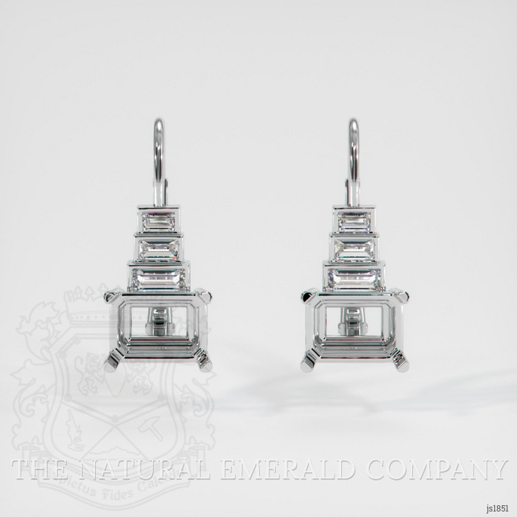 18K White Gold Antique Style Earring Setting
