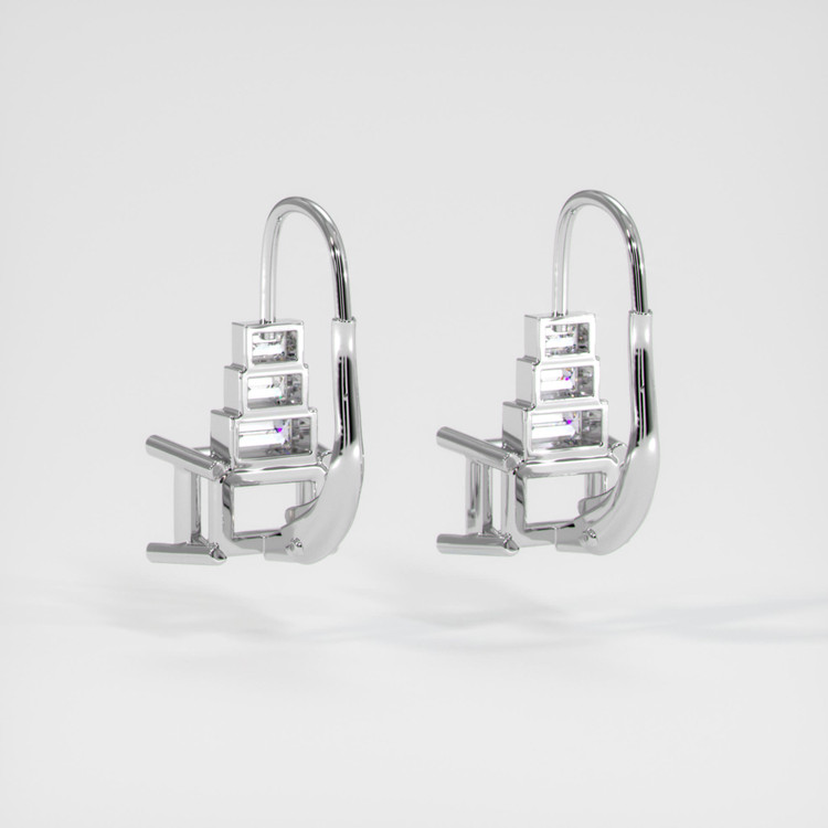 18K White Gold Antique Style Earring Setting