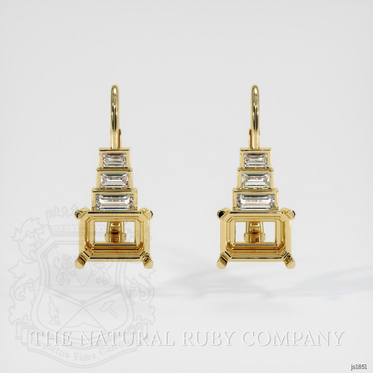 14K Yellow Gold Antique Style Earring Setting