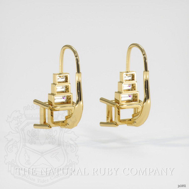 14K Yellow Gold Antique Style Earring Setting