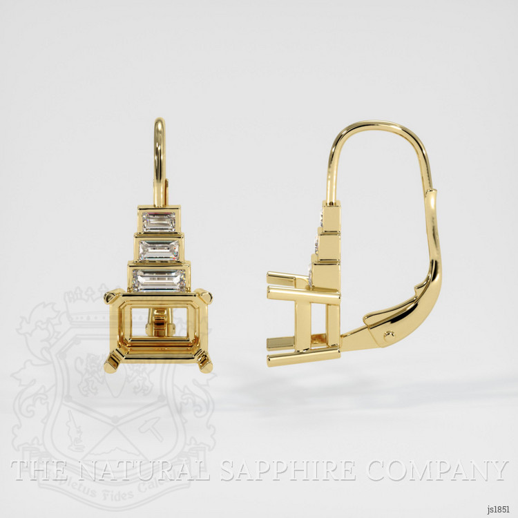 18K Yellow Gold Antique Style Earring Setting