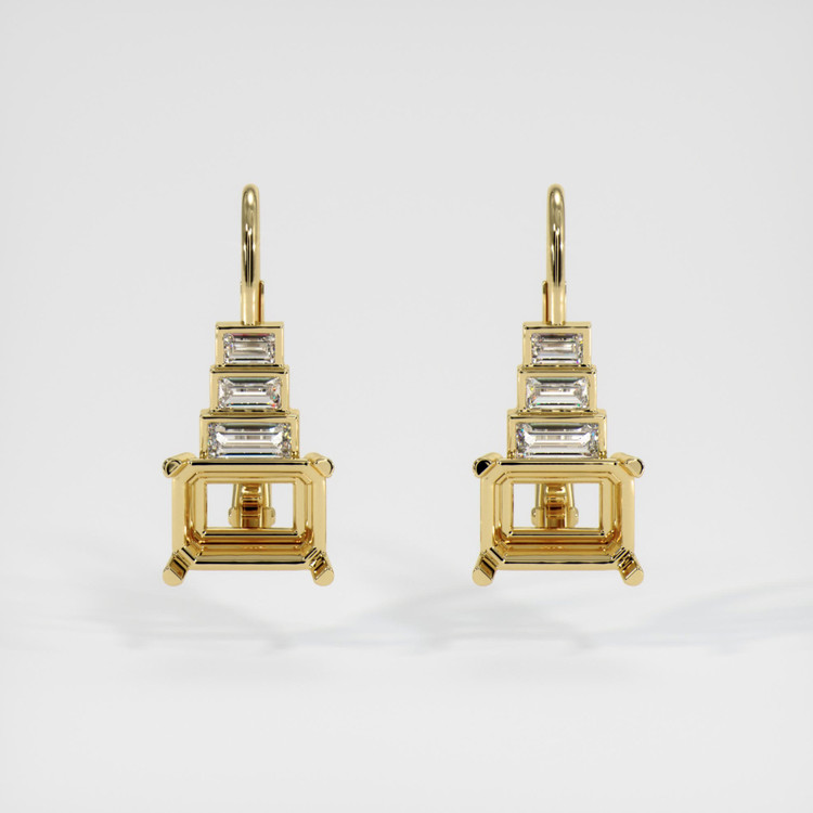 18K Yellow Gold Antique Style Earring Setting