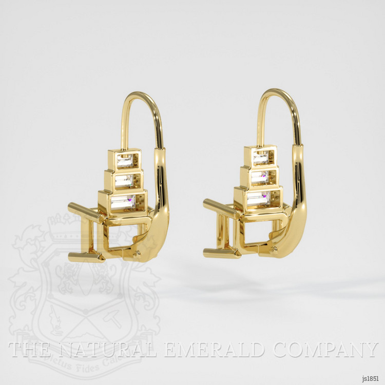 18K Yellow Gold Antique Style Earring Setting