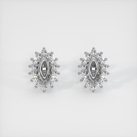 Platinum 950 Halo Earring Setting Image