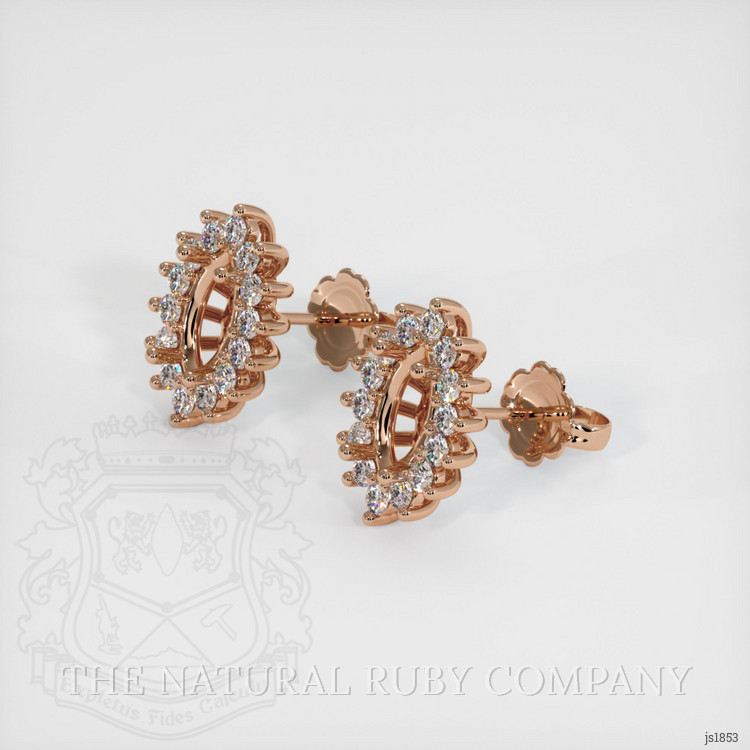 14K Rose Gold Halo Earring Setting