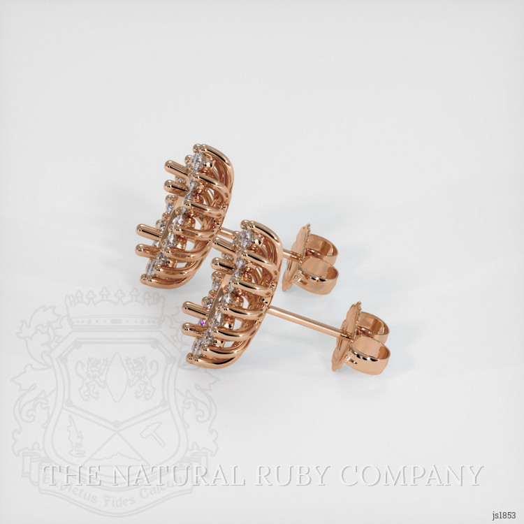 14K Rose Gold Halo Earring Setting